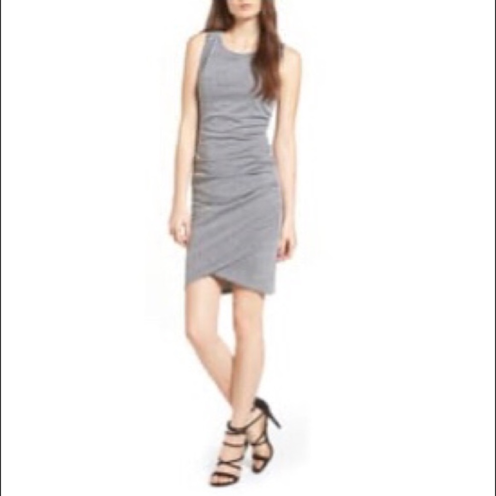 Ruched body-con tank dress